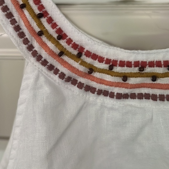 CYNTHIA Rowley Linen Halter Beaded Tank Size Medium - Picture 2 of 7